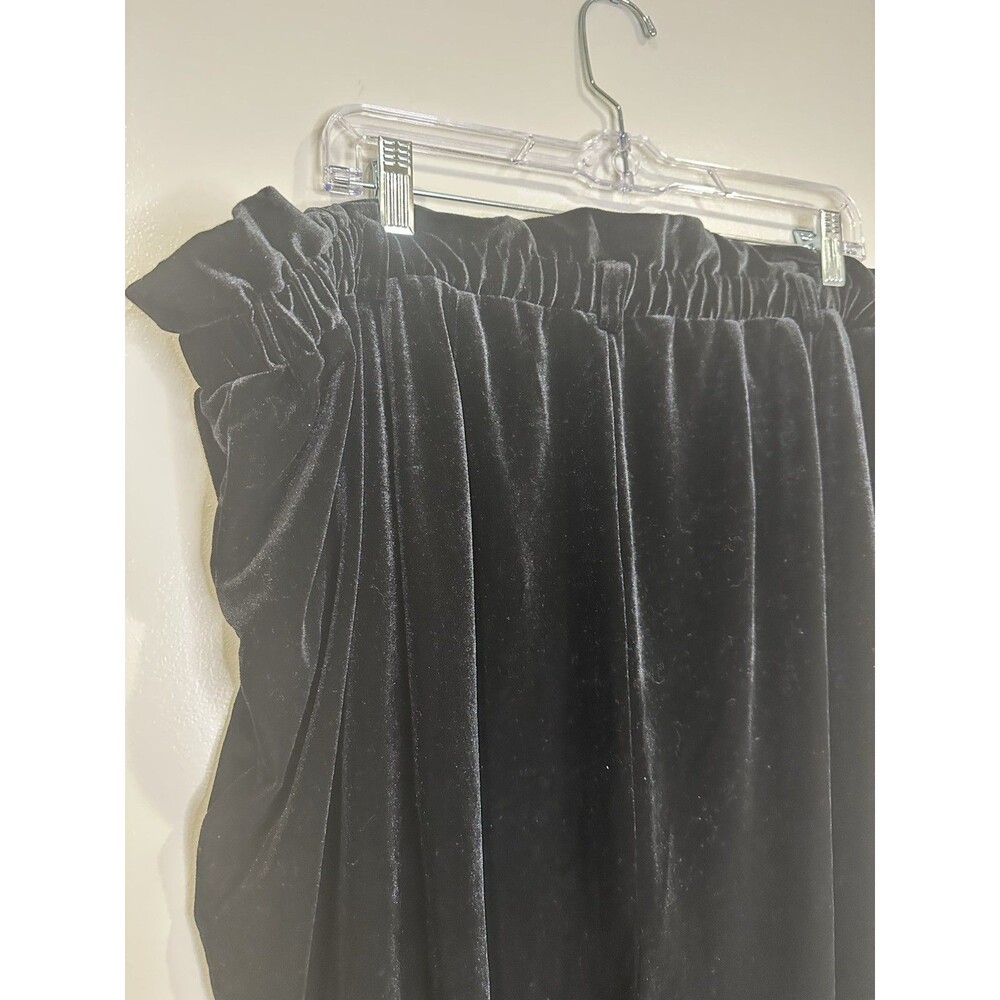 Eloquii Pants Womens 22 Black Velvet Elastic Pants Holiday Festive Career Party‎ - Picture 4 of 5